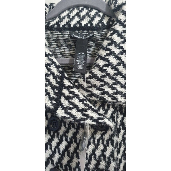 Womens Alexandra Bartlett black/white houndstooth wrap sweater classic - Picture 9 of 12